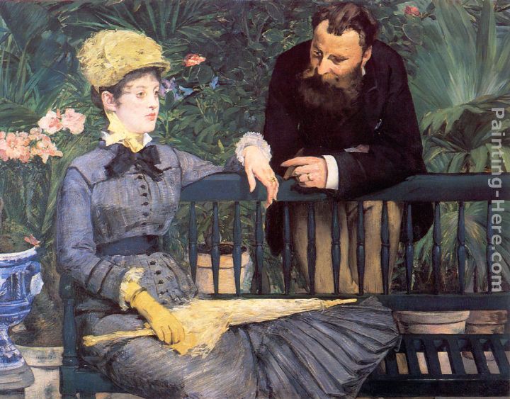 In the Conservatory painting - Eduard Manet In the Conservatory art painting